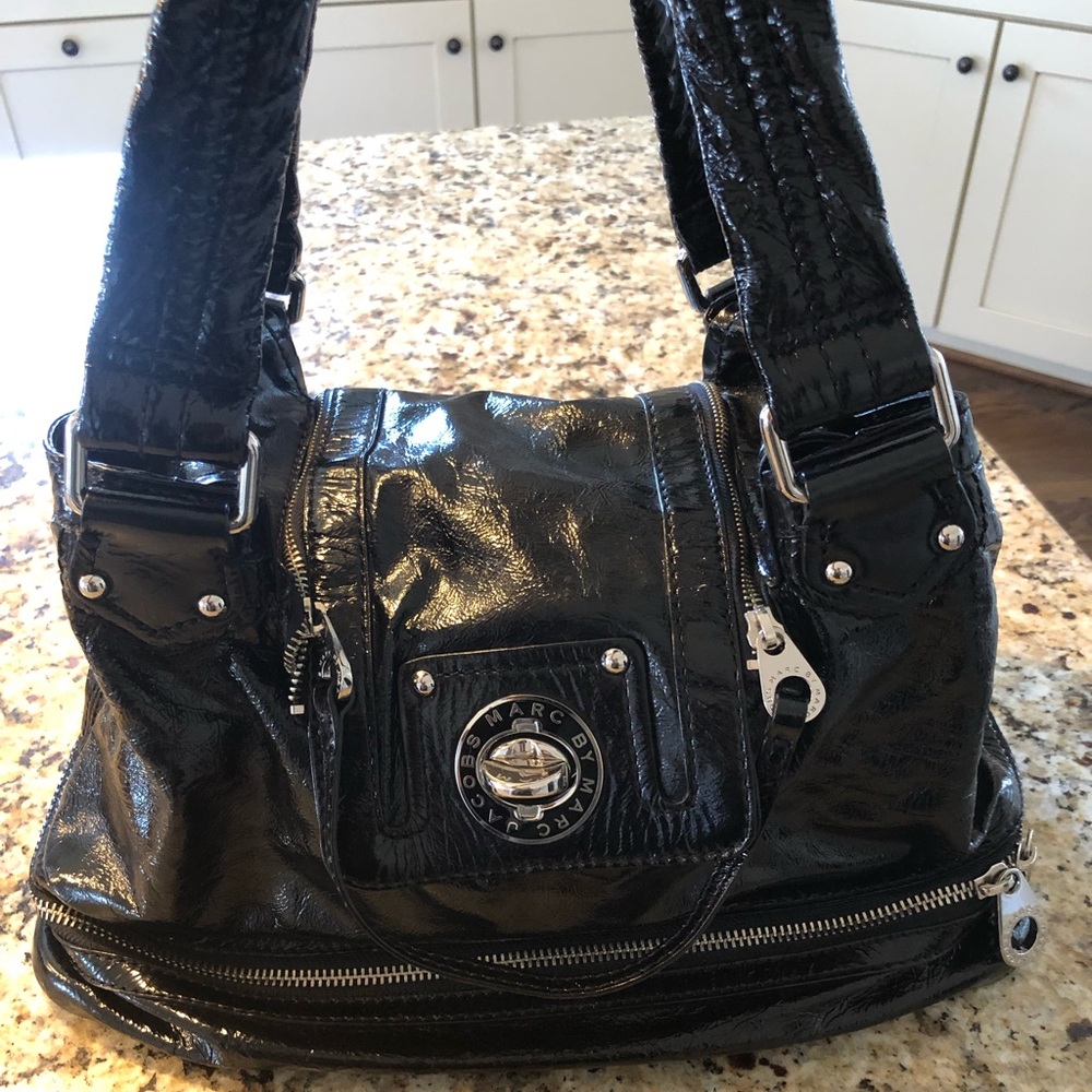Marc by Marc Jacobs black patent leather bag